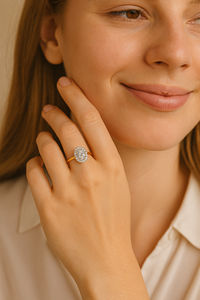 Anillo de Compromiso Clásico con Diamante Natural de 0.35ct para Mujer, Oro de 14K, Corte Ovalado, Diseño Elegante, Joyería Fina, Anillo de Bodas - Product Image 3