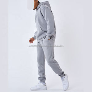 Survêtement personnalisé pour homme, lourd, à épaules tombantes, couleur unie, ourlet côtelé, poignets côtelés, 100% coton élasthanne, décontracté, hiver - Product Image 2