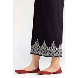 Pantalones Casuales de Seda Cruda con Estampado Negro de Cintura Alta para Niñas, Transpirables, de Crepé y Lona, Modelo TR-22-123 para Verano - Product Image 2