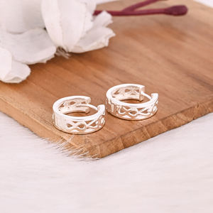 Pendientes Personalizados de Plata de Ley 925, Hechos a Mano, Chapados en Plata, Aros Lisos, Joyería Fina para Mujer, para Regalo - Product Image 3