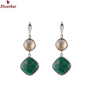 Classic 925 Sterling <b>Silver</b> Lemon Quartz Multi Stone Drop <b>Earrings</b> Handmade Best Design Fine Jewelry for <b>Weddings</b> Parties Gifts - Product Image 3