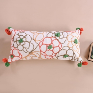 Fundas de cojín de algodón bellamente bordadas de lujo de 45x45 cm, almohadas decorativas sostenibles sin Azo, posicionadores, los mejores al por mayor - Product Image 2