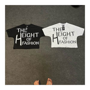 Vente chaude de haute qualité Crop Boxy T-shirt pour hommes avec impression graphique personnalisée T-shirt pour hommes personnalisable - Product Image 1