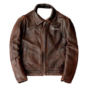 <b>Brown</b> <b>Leather</b> Factory Customized Men's High Street Stand Collar Quilted <b>Jacket</b> with Customizable Embroidery and Craft Designs - Product Image 5