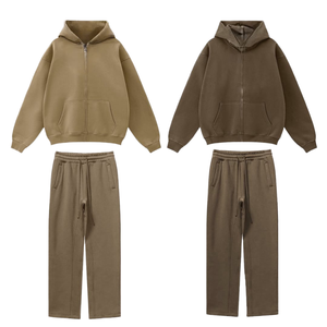 Conjunto Deportivo de Dos Piezas para Hombre, Pantalones Deportivos con Capucha, Estampados, Casuales, de Invierno, 100% Algodón Ecológico, Corte Ajustado, Color Sólido - Product Image 4