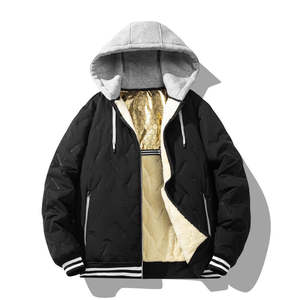 Chaqueta de Algodón para Parejas, Chaqueta de Algodón Gruesa y Cálida con Capucha Desmontable para Hombre - Product Image 1