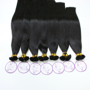 Venta al por mayor de alta calidad de pelo crudo vietnamita I Tip Straight Black - Product Image 2