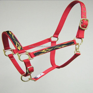 Cabestro de nailon hecho a mano, diseño duradero, hecho a mano, en muchos colores, con diseño de llama impresa, hardware de latón - Product Image 4