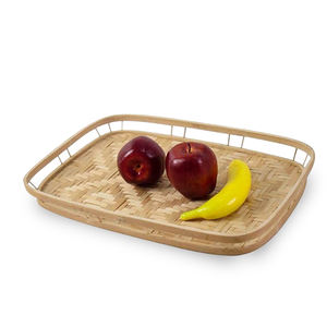 Bandejas de servicio ecológicas hechas a mano de Vietnam, Base de bambú duradera, tejido de ratán para el hogar moderno y el café, para el - Product Image 3