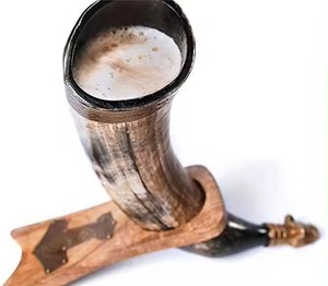 แก้วเบียร์ทรงวิกิ้งขนาดใหญ่ ขัดเงา ทำจากเขาสัตว์ กันน้ำ ทำด้วยมือ สไตล์เรียบง่าย เหมาะสำหรับเป็นของขวัญสไตล์นอร์ส - Product Image 5