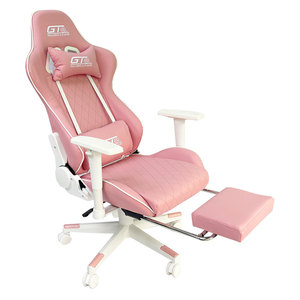 เก้าอี้เล่นเกม GT1368 หนัง PU พรีเมียม ที่วางแขน 4D สีขาวและชมพู รุ่น SFGC001 - Product Image 1