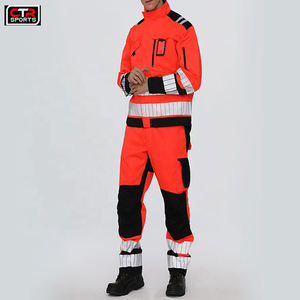 Tenue de travail en coton à manches longues, respirante, imperméable, antistatique, uniforme de sécurité pour le transport, options grandes tailles - Product Image 4