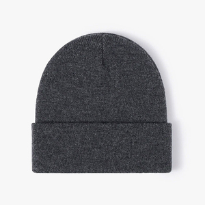 Wholesale White Knit Beanie Hat Ribbed <b>Winter</b> <b>Cap</b> Unisex Soft Warm Stretch Plain Skull <b>Cap</b> Custom Logo Hat - Product Image 2
