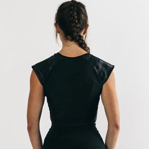 Rendimiento Fit 95% algodón 5% Spandex Cap mangas raglán en forma de Equipo de Mujer de lona negro camuflaje Scoop bajo cultivo T-Sh - Product Image 4