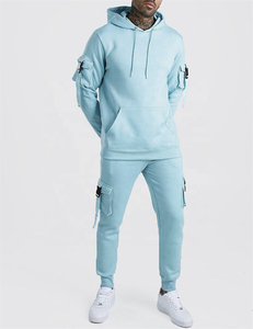 Chándal con cremallera completa para hombre, Sudadera con capucha, pantalones apilados, conjunto de 2 piezas, chándal deportivo, traje de Fitness para hombre - Product Image 1