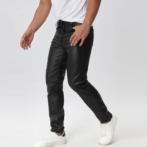 กางเกงหนังสำหรับผู้ชายกางเกงมีกระเป๋าที่มีสไตล์กางเกงหนังสำหรับผู้ใหญ่ - Product Image 5