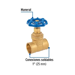 6-Pack Foset 1 'saldabili valvole a saracinesca in ottone manuale e pneumatica opzioni di alimentazione acqua e olio struttura di controllo per impianti idraulici - Product Image 2