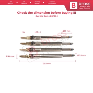 BGP39-1 4 Bujías de Incandescencia GX133 0 100 226 370 GN025 para E38 740d - Product Image 5