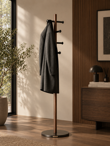 SINTERIOR MODERN WOODEN <b>COAT</b> HANGER <b>STAND</b> FREESTANDING CLOTHES <b>RACK</b> WITH HOOKS FOR ENTRYWAY BEDROOM HOME HOTEL - Product Image 1