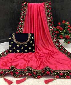 Estilo Bollywood, nueva y atractiva mejor colección, ropa de mujer, trabajo de bordado pesado, hermoso Sari de Color amarillo con blusa, ropa - Product Image 4