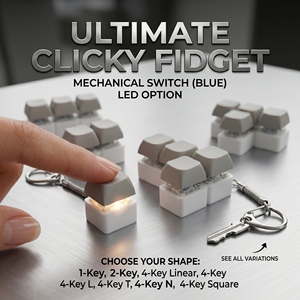 Porte-clés clavier mécanique anti-stress LED <span class=keywords><strong>Tetris</strong></span>, jouet de bureau pour adultes, cadeau promotionnel personnalisé pour fêtes et événements - Product Image 1