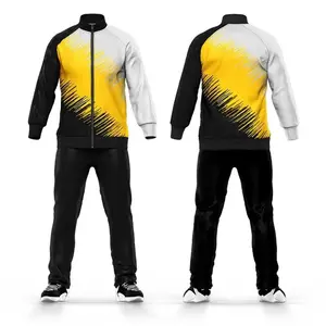 Wholesale High Quality Printed Flared Tracksuit Plain Printed Cotton Men's Tracksuit 100% Polyester Men Black Tracksuit