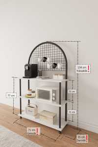 Estante de cocina, soporte para horno microondas, organizador de cocina, estación de café, estantería de cocina, estante de almacenamiento de 3 niveles - Product Image 4