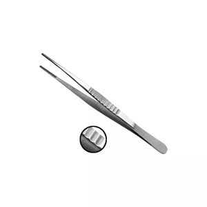 High Quality Dental Tweezers Stainless Steel Curved Serrated Beak Forceps <b>Tissue</b> Pliers <b>Cotton</b> Dental Dressing Pliers - Product Image 3