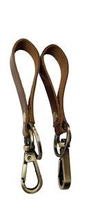 Usine en gros promotionnel lanière en cuir de vachette porte-clés dragonne Clips mousqueton en cuir véritable de haute qualité - Product Image 4