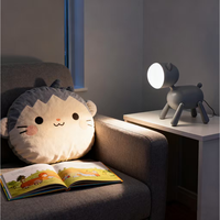 Adorable lampe de chevet LED en forme de chat, mini veilleuse moderne rechargeable, 7 couleurs, projection chaude, ABS, interrupteur 5V, design champêtre