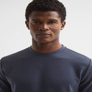 Camiseta básica de punto de gofres Camiseta con cuello redondo de ajuste estándar - Product Image 4