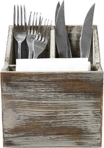 ที่ขายดีที่สุดชนบท 3 ช่องที่วางภาชนะไม้เคาน์เตอร์ครัวร้านอาหาร - Product Image 4