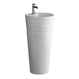Lavabo de cerámica redondo de la mejor venta con juego de pedestal para baño cocina hogar porcelana artículos sanitarios Lavabo India - Product Image 1