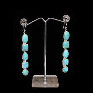 Vente en gros de boucles d'oreilles en argent sterling 925 avec turquoise naturelle élégante conception de manchette fine - Product Image 1