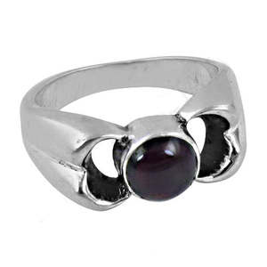 "<b>Men's</b> 925 Silver Statement <b>Ring</b> with <b>Black</b> Gemstone" - Product Image 2