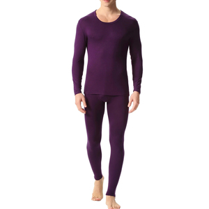 60% ใยคอตตอนสำหรับผู้ชายเซ็ตเสื้อชั้นในกันหนาวเสื้อยืดแขนยาวผ้าฟลีซ40% โพลีเอสเตอร์สำหรับผู้ชาย - Product Image 1