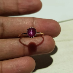 Anillo de Plata de Ley 925 Rubí Estrella Natural Hecho a Mano Estilo Vintage Alianza de Boda Chapado en Oro Súper Fino Estrella Rubí Mayorista - Product Image 5