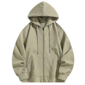 Sweat à capuche à fermeture éclair et à manches longues pour hommes vestes de sport décontractées pour l'hiver sweats à capuche en molleton teints en couleur unie vêtements - Product Image 1