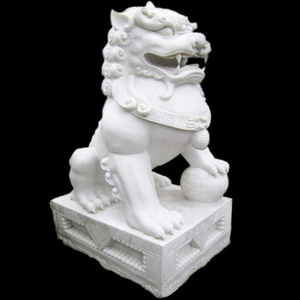 Estatua de perro Foo de mármol blanco personalizada de fábrica de Vietnam para entrada de Hotel Villa-Servicios OEM ODM - Product Image 3
