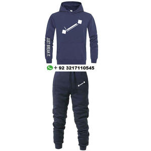 ชุดกีฬามีฮู้ดผ้าฟลีซสีพื้นแบบลำลองแนวสตรีทแวร์ระบายอากาศได้ดีเป็นมิตรต่อสิ่งแวดล้อมออกแบบได้ตามต้องการ - Product Image 4