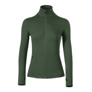 Chaqueta deportiva de manga con cremallera de alta calidad Chaquetas de entrenamiento para mujer Chaquetas de yoga atléticas ajustadas - Product Image 4