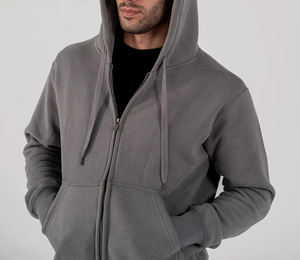 Wholesale OEM Custom Men Regular Fit Zipper <b>Hoodie</b> <b>Comfy</b> Casual Streetwear Winter Fleece 100% Cotton Breathable Gym Hooded - Product Image 5