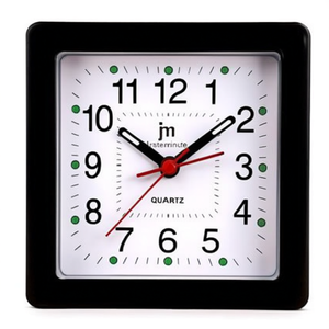 Justaminute Analog Desk Clock White Black Quartz 1 <b>Alarm</b> Battery Powered - Product Image 2