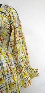 2024 colección al por mayor Tie-Dye Kaftan vestido 100% algodón rayón tela medias mangas ajuste suelto abertura lateral botón Natural - Product Image 3