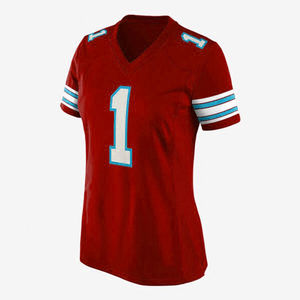 Maillot de football américain personnalisé pour adultes, col en V, 100 % polyester respirant, sublimation intégrale, nom et numéro d'équipe - Product Image 2