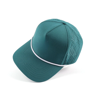 Sombrero de Golf deportivo de 5 paneles personalizado VN, agujeros cortados con láser, cuerda ajustable con logotipo bordado, Cierre trasero de plástico - Product Image 3