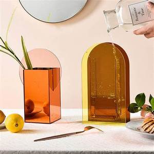 2025 Precio de fábrica Florero acrílico contemporáneo Centro de mesa duradero para flores frescas o artificiales en cualquier entorno - Product Image 1