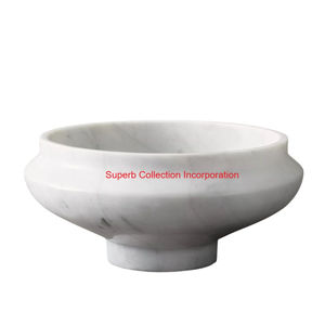 Vintage <b>White</b> Marble Fruit <b>Bowl</b> Natural Stone Decorative <b>Serving</b> <b>Bowl</b> For Countertop & Dining Table Luxury Home Decor - Product Image 5