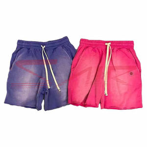 Ropa de calle de peso pesado personalizada Unisex pantalones cortos de sudor de verano 100% algodón diseño de lavado ácido desteñido al sol antiarrugas transpirable - Product Image 1