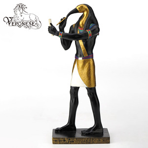 DISEÑO VERONESE - FIGURINA DE THOTH EGIPCIO DE 41 CM - POLIRESINA Y BRONCE FUNDIDO EN FRÍO, PINTADA A MANO, ARTÍCULO DE LUJO PARA DECORACIÓN DEL HOGAR Y COLECCIÓN - Product Image 1